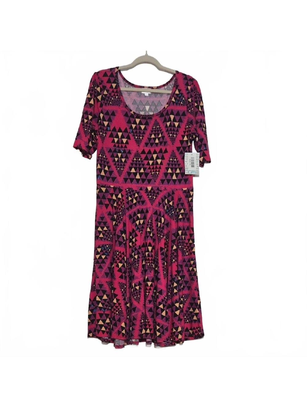 LuLaRoe Pink Purple Black Patterned Nicole Dress New Size 2XL